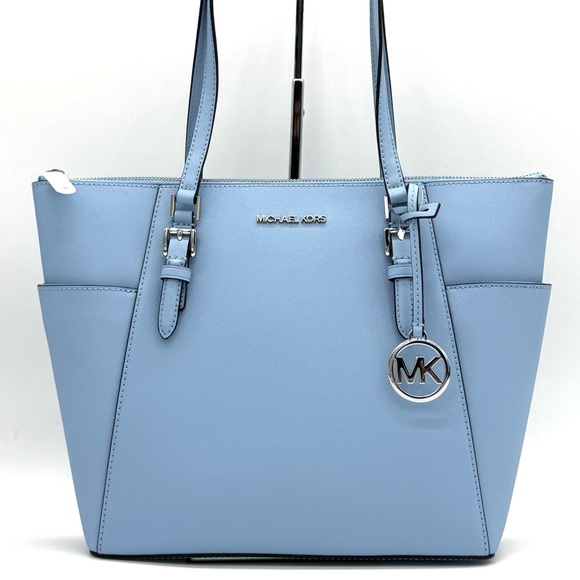 Michael Kors Large Charlotte TZ Tote Bag Light Sky Blue - Picture 1 of 12
